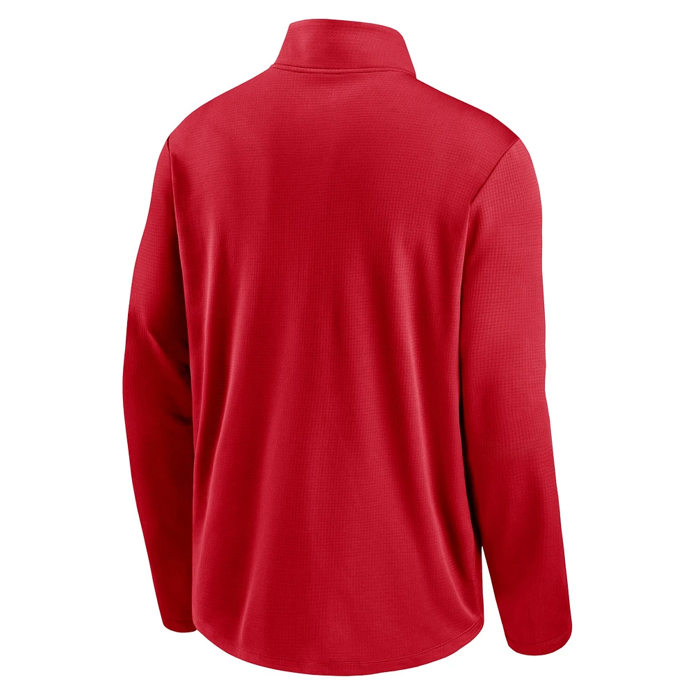 Men's Nike Red Philadelphia Phillies Franchise Logo Pacer Performance Half-Zip Top