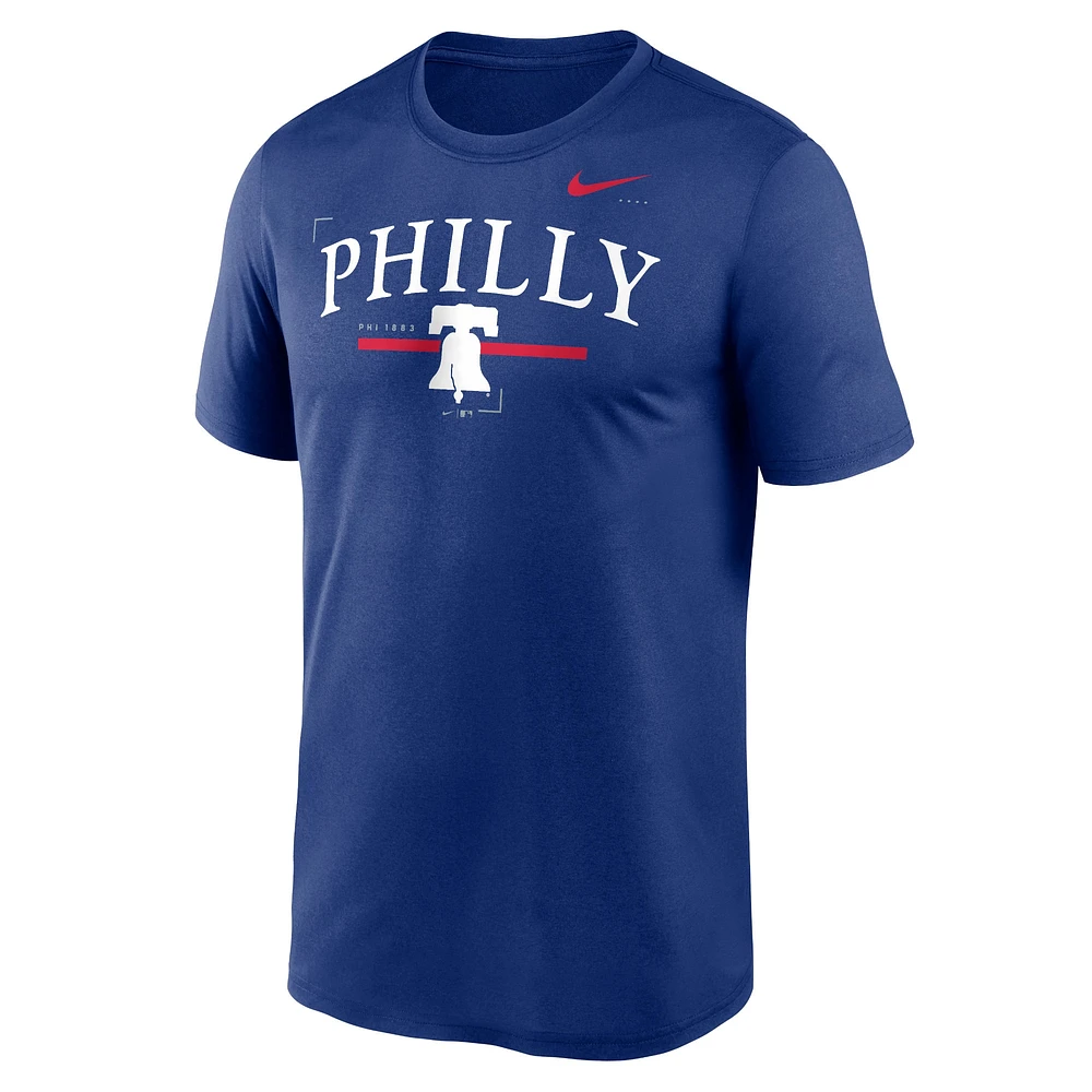 Nike Royal Phillies de Philadelphie légende locale pour homme - T-shirt