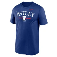 Nike Royal Phillies de Philadelphie légende locale pour homme - T-shirt