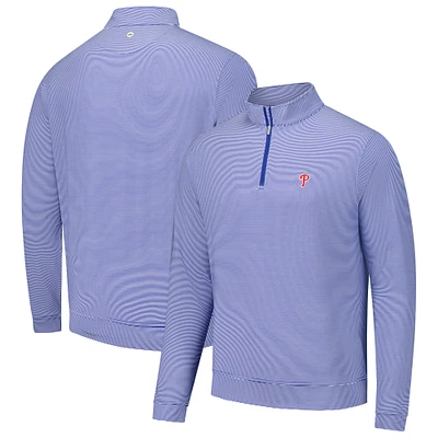 Haut zippé quart de tour Performance Peter Millar Royal Philadelphia Phillies Perth Sugar Stripe pour homme