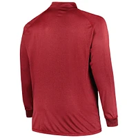 Men's Profile Burgundy Philadelphia Phillies Big & Tall Raglan Quarter-Zip Top