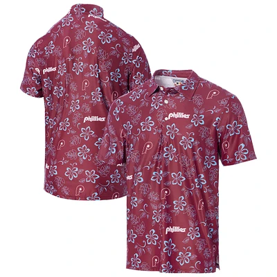 Polo Performance Reyn Spooner bordeaux pour homme des Phillies de Philadelphie la collection Cooperstown