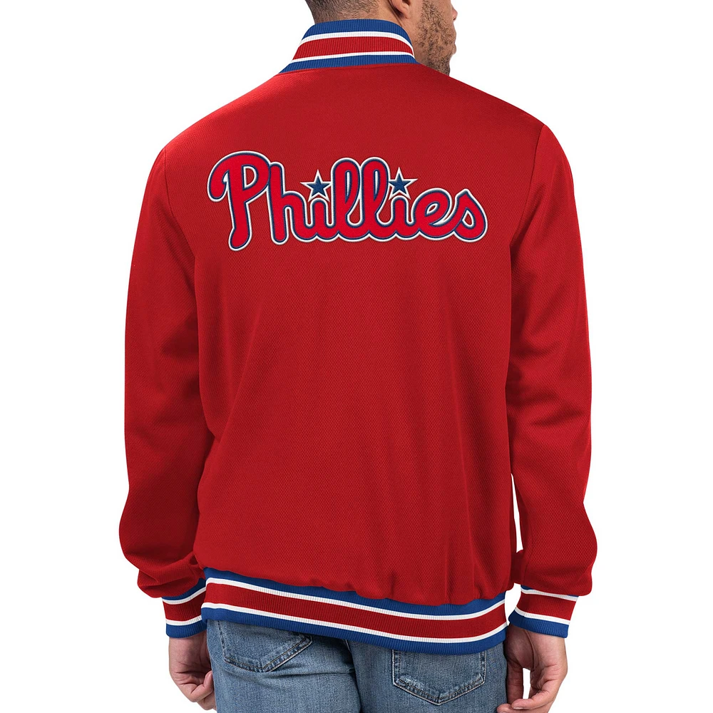 Men's Starter Red Philadelphia Phillies Secret Weapon Full-Snap Jacket