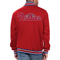 Men's Starter Red Philadelphia Phillies Secret Weapon Full-Snap Jacket