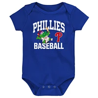 Newborn  Philadelphia Phillies Batter Up Three-Pack Bodysuit Set