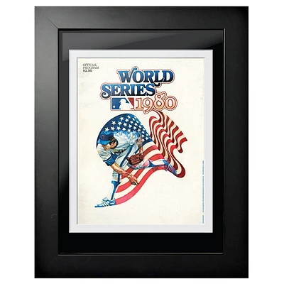 Série mondiale des Phillies de Philadelphie 1980 - Couverture de programme encadrée 12'' x 16''