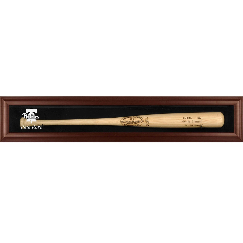 Philadelphia Phillies Logo Brown Framed Single Bat Display Case