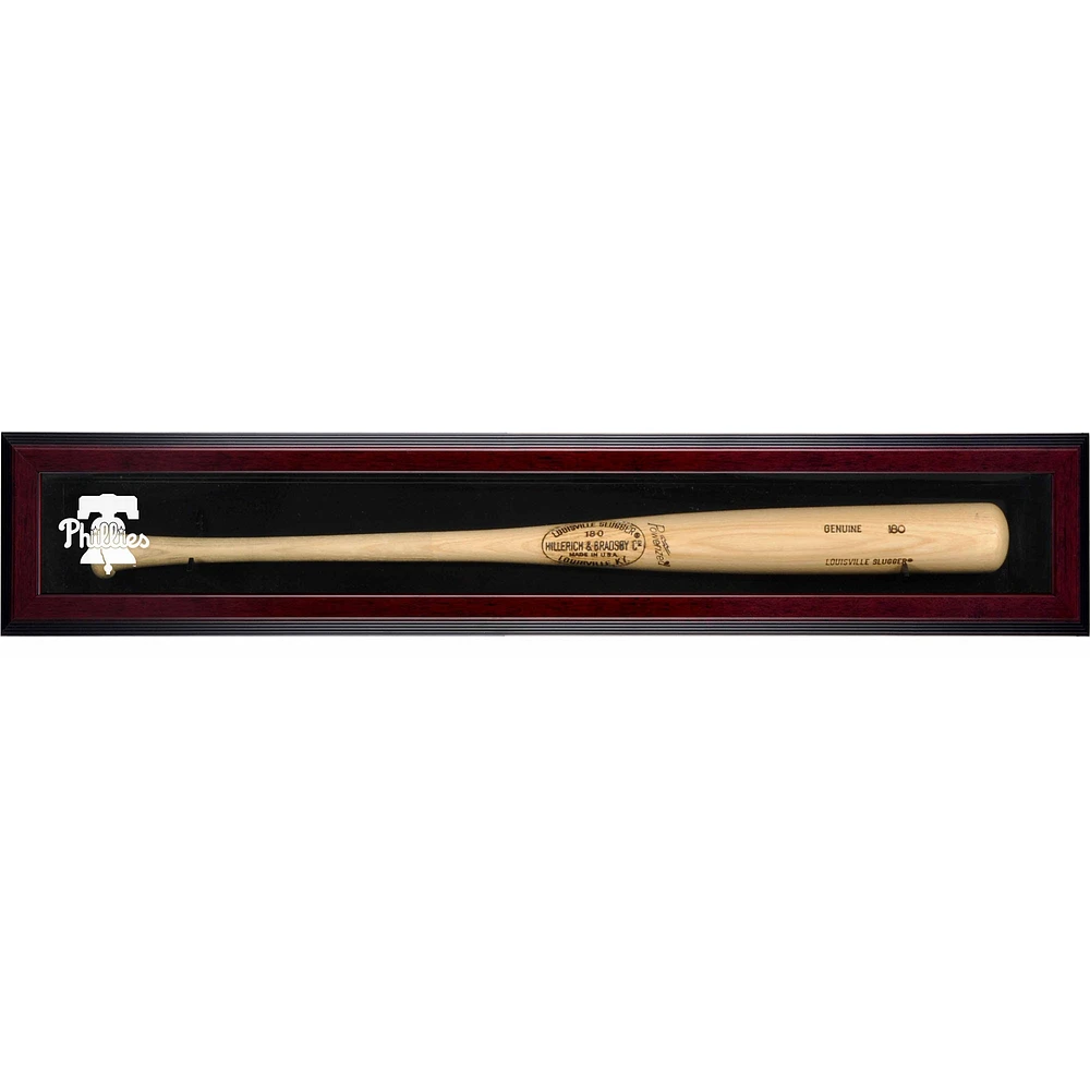 Philadelphia Phillies Logo Mahogany Framed Single Bat Display Case