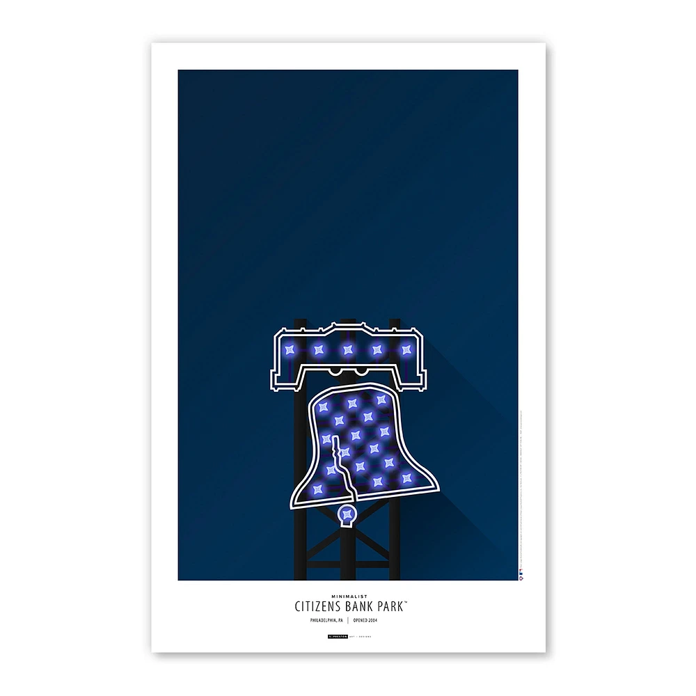 Philadelphia Phillies Citizens Bank Park 11'' x 17'' Minimalist Stadium Poster Art Print
