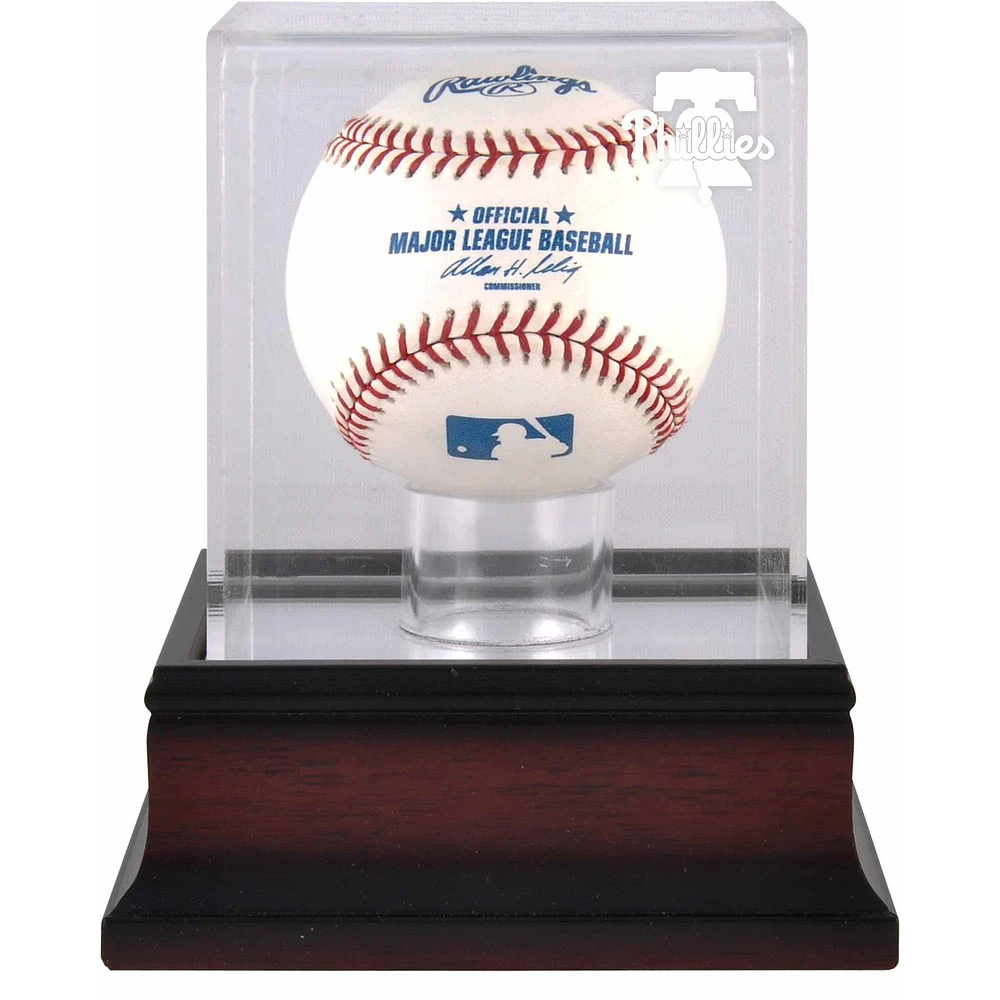 Philadelphia Phillies Mahogany Baseball Logo Display Case