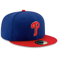Philadelphia Phillies New Era Authentic Collection On Field 59FIFTY - Fitted Structured Hat Royal/Red
