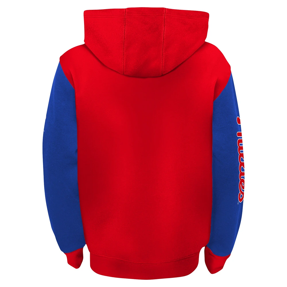 Sweat à capuche rouge fermeture éclair pour tout-petit, carte postale des Phillies de Philadelphie