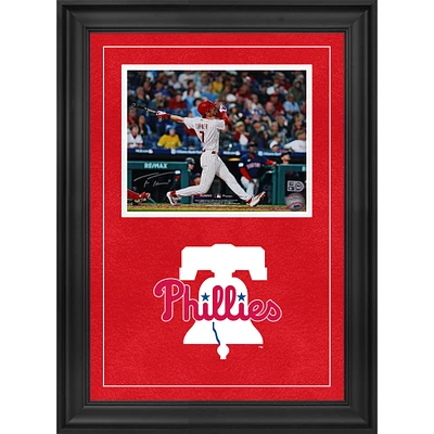 Trea Turner Philadelphia Phillies Autographed Deluxe Framed 8" x 10" White Jersey Hitting Photograph