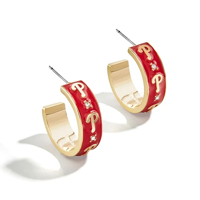 Boucles d'oreilles créoles en émail WEAR By Erin Andrews x BaubleBar Philadelphia Phillies