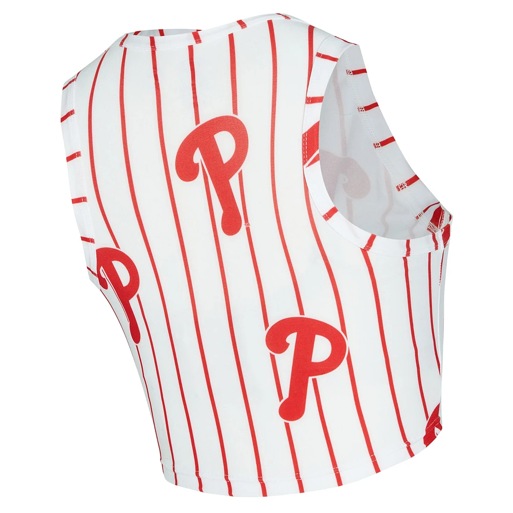 Women's Concepts Sport  White Philadelphia Phillies Pinstripe Record Tank & Short Set