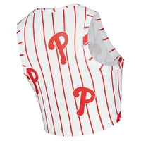 Women's Concepts Sport  White Philadelphia Phillies Pinstripe Record Tank & Short Set