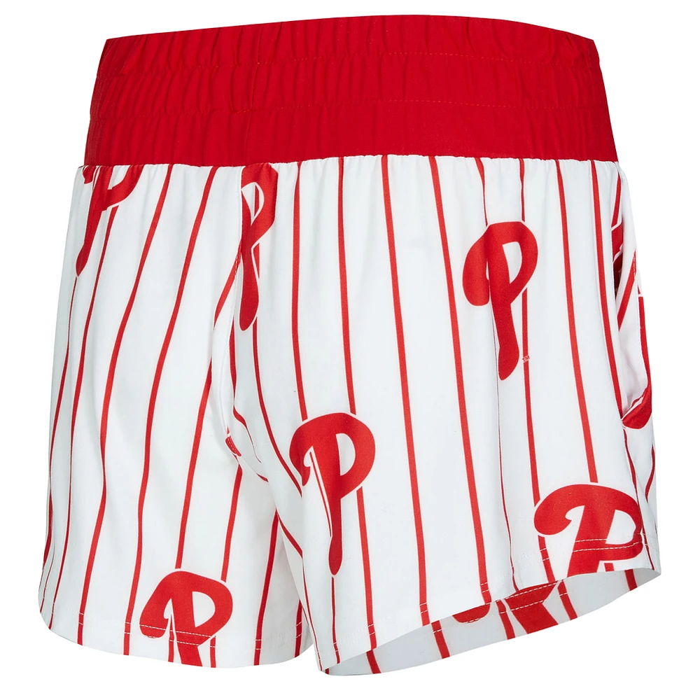 Women's Concepts Sport  White Philadelphia Phillies Pinstripe Record Tank & Short Set