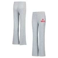 Women's Concepts Sport Gray Philadelphia Phillies Juniper Rib Knit Flare Sleep Pants