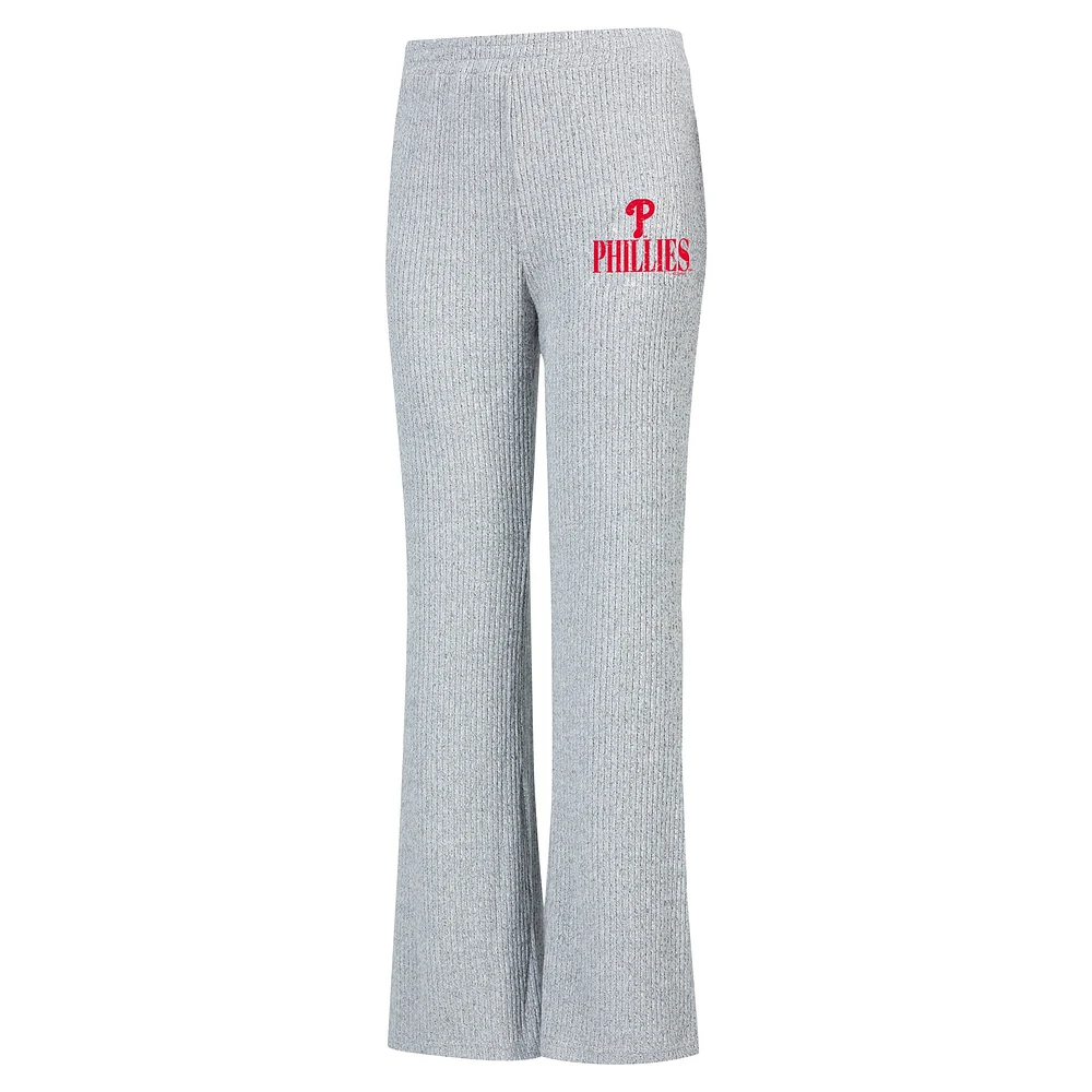 Women's Concepts Sport Gray Philadelphia Phillies Juniper Rib Knit Flare Sleep Pants