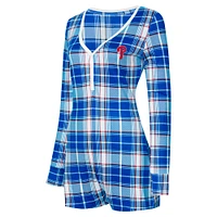 Women's Concepts Sport Royal Philadelphia Phillies Ashford Plaid V-Neck Knit Romper