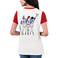 Women's G-III 4Her by Carl Banks White Philadelphia Phillies Illustration Ringer T-Shirt