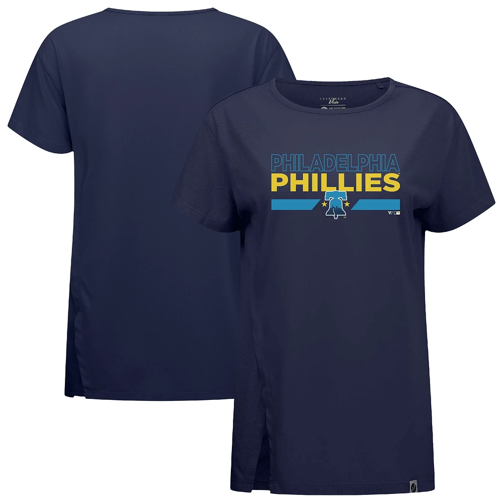 Women's Levelwear Navy Philadelphia Phillies City Connect Influx No Hitter T-Shirt
