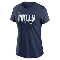 Women's Nike Bryce Harper Navy Philadelphia Phillies 2024 City Connect Fuse Player Name & Number T-Shirt