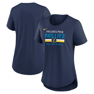T-shirt Nike bleu marine City Connect Lockup Tri-Blend des Philadelphia Phillies pour femme