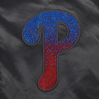 Women's Pro Standard Black Philadelphia Phillies Rhinestone Satin Full-Snap Jacket