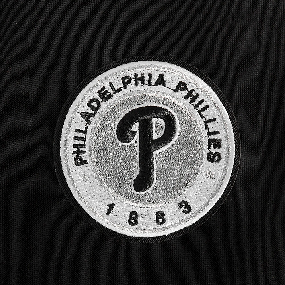 Women's Pro Standard Black Philadelphia Phillies Pearl Cropped Pullover Sweatshirt