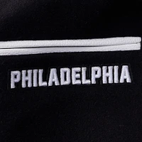 Women's Pro Standard Black Philadelphia Phillies Pearls Rib Wool Full-Zip Varsity Jacket