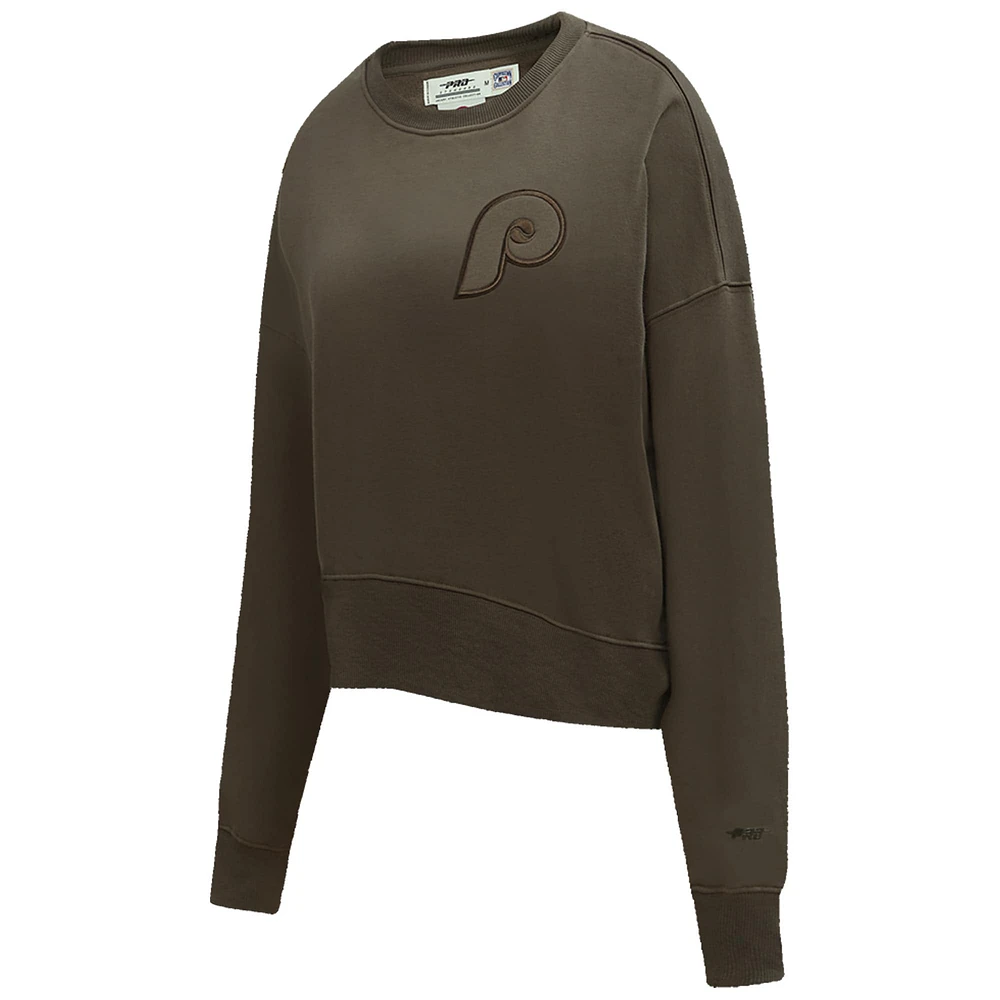Women's Pro Standard Brown Philadelphia Phillies Fleece Pullover Sweatshirt