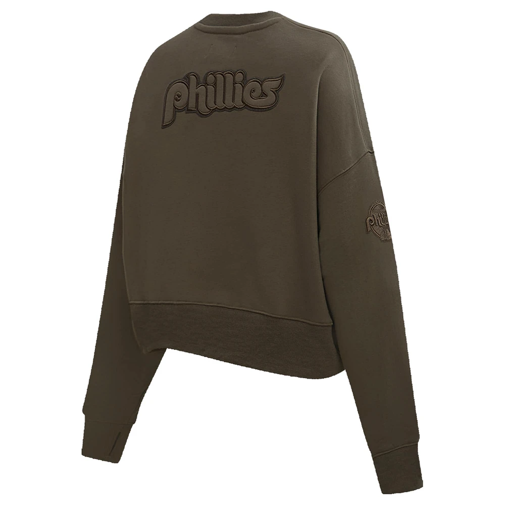 Women's Pro Standard Brown Philadelphia Phillies Fleece Pullover Sweatshirt