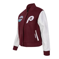 Women's Pro Standard Burgundy Philadelphia Phillies Game Day Classics Wool Varsity Jacket