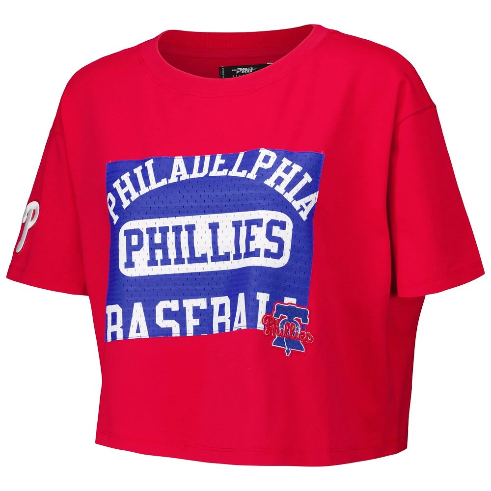 T-shirt court Pro Standard rouge des Phillies de Philadelphie Made To Play pour femmes