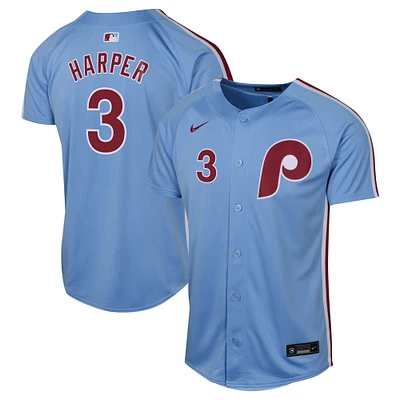 Maillot de joueur alternatif limité Nike Bryce Harper pour jeunes des Phillies Philadelphie, bleu clair