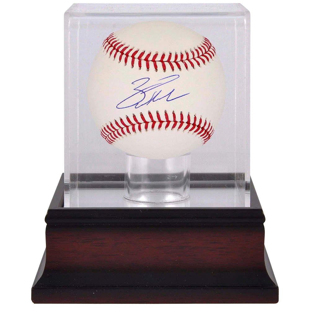 Zack Wheeler Philadelphia Phillies Autographed Baseball & Mahogany Baseball Display Case