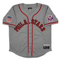 Men's Rings & Crwns #7 Gray Philadelphia Stars Mesh Button-Down Replica Jersey