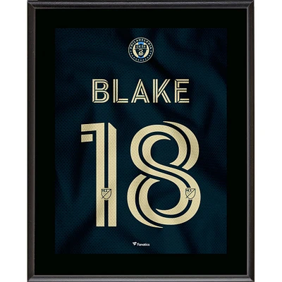 Plaque sublimée numéro 18 de style maillot de l'Union de Philadelphie d'Andre Blake 10,5" x 13"