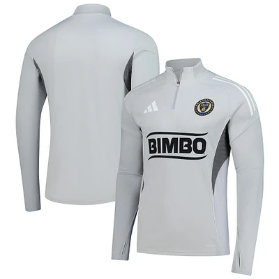 Haut d'entraînement à manches longues et quart de zip adidas Silver Philadelphia Union 2025 pour homme