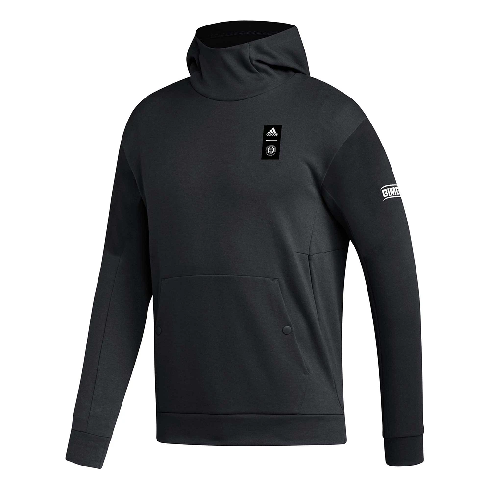 Men's adidas Black Philadelphia Union 2023 Player Travel Pullover Hoodie