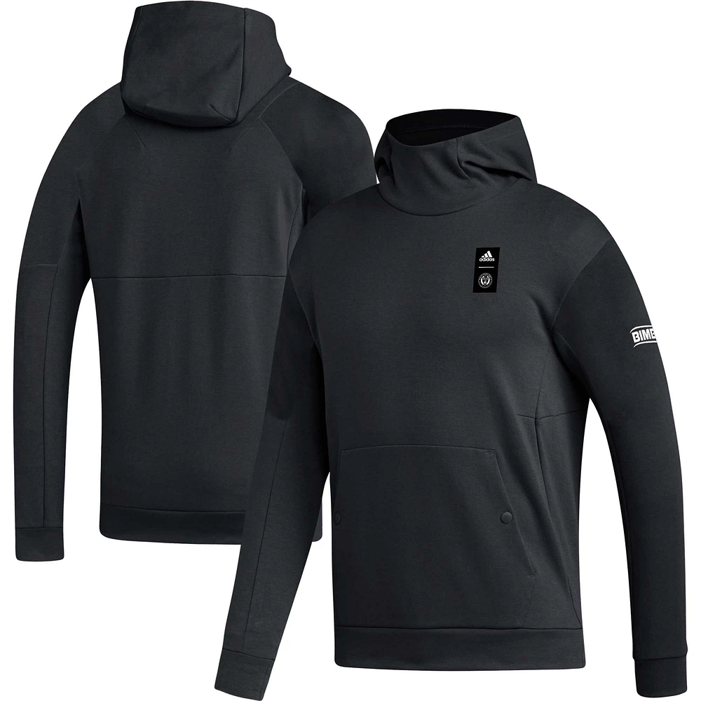 Men's adidas Black Philadelphia Union 2023 Player Travel Pullover Hoodie