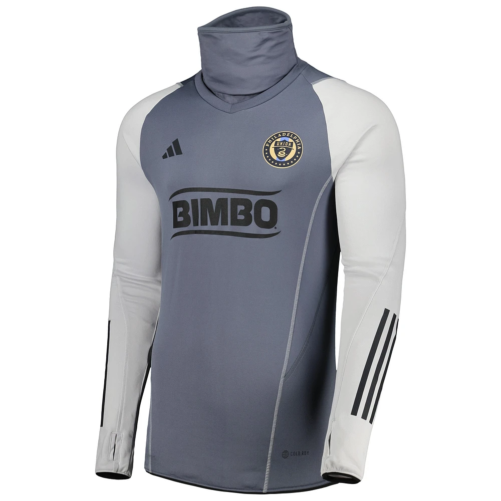 Men's adidas Gray Philadelphia Union Warm Raglan COLD.RDY Top