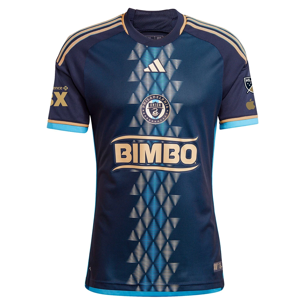 Men's adidas Jakob Glesnes Navy Philadelphia Union 2024 Primary Authentic Player Jersey