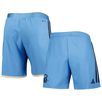 Short adidas Philadelphia Union 2023 extérieur AEROREADY Authentic pour homme, bleu clair