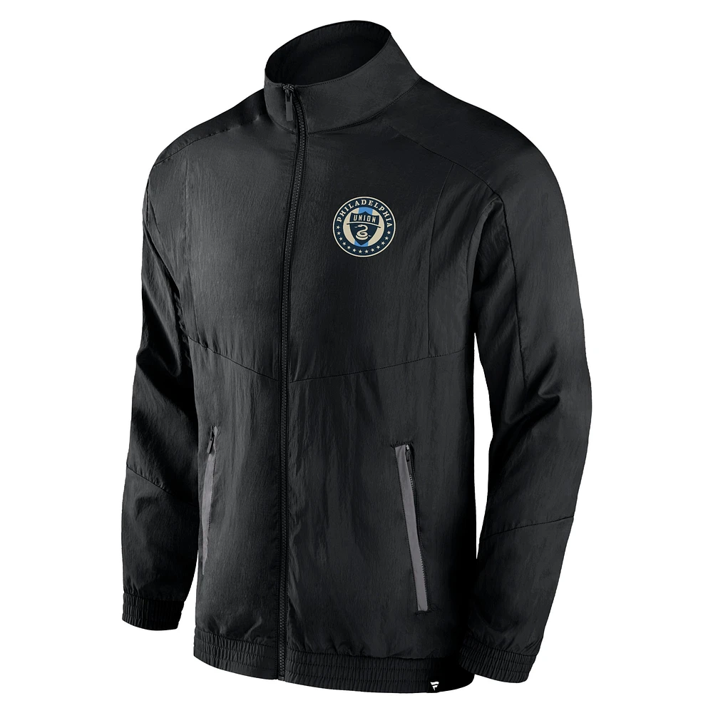 Men's Fanatics Black Philadelphia Union Header Raglan Full-Zip Jacket