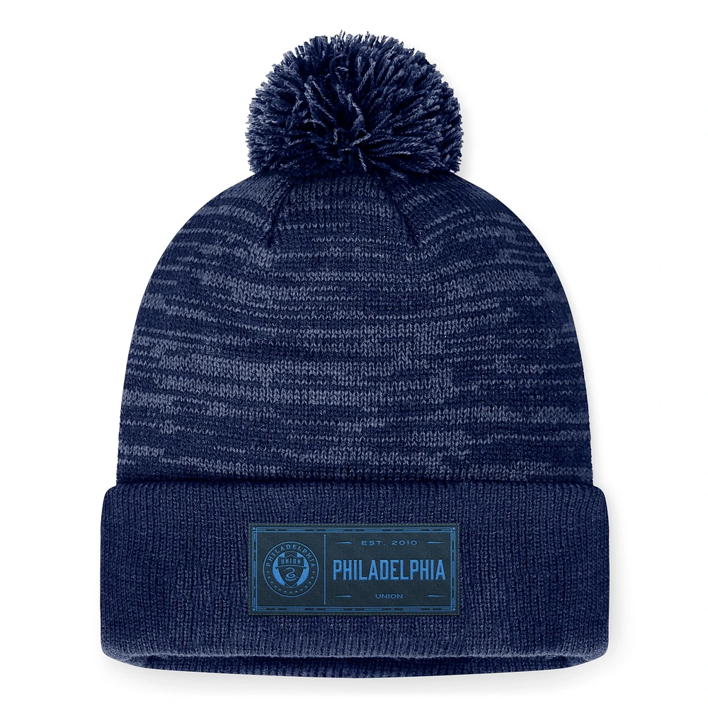 Men's Fanatics Heather Navy Philadelphia Union Low Key Cuffed Knit Hat with Pom
