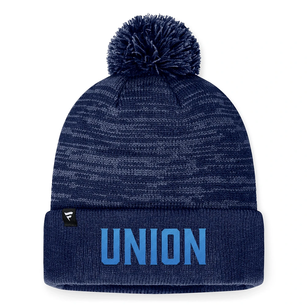 Men's Fanatics Heather Navy Philadelphia Union Low Key Cuffed Knit Hat with Pom