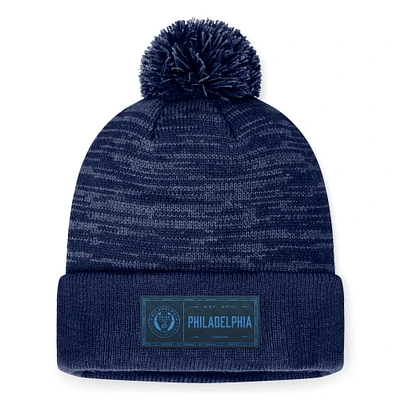 Men's Fanatics Heather Navy Philadelphia Union Low Key Cuffed Knit Hat with Pom