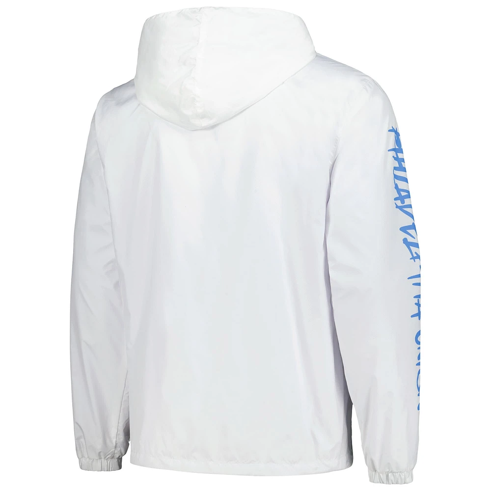 Men's White Philadelphia Union Graffiti Full-Zip Hoodie Windbreaker Jacket
